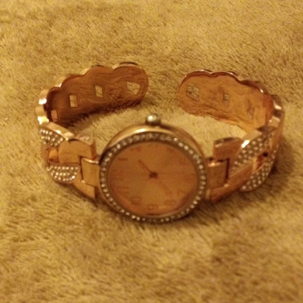 Rose Gold Women's Watch with Crystal Accents